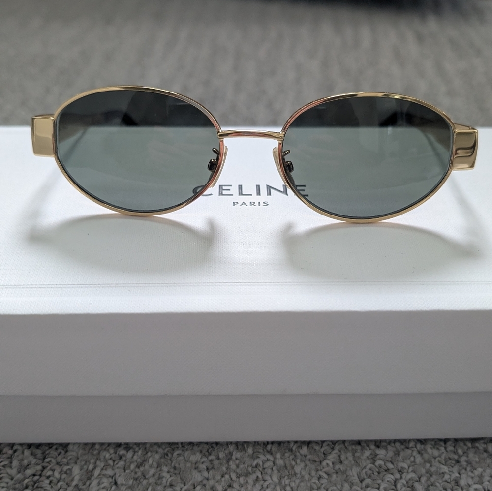 TRIOMPHE METAL 01 SUNGLASSES IN METALGOLD / GREEN